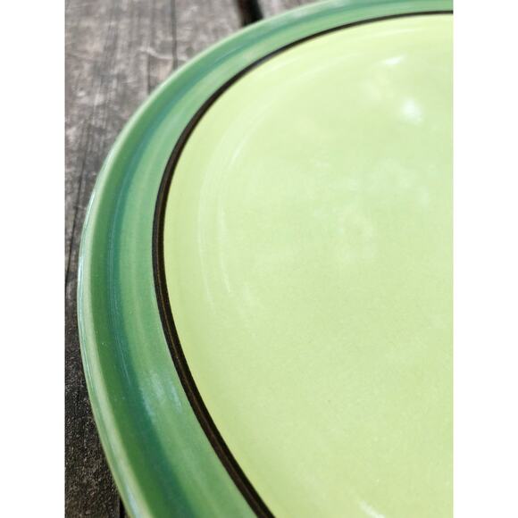 vintage Nasco stone ware Lime Glow stoneware Dinner Plate green dinnerware Japan - Picture 5 of 7